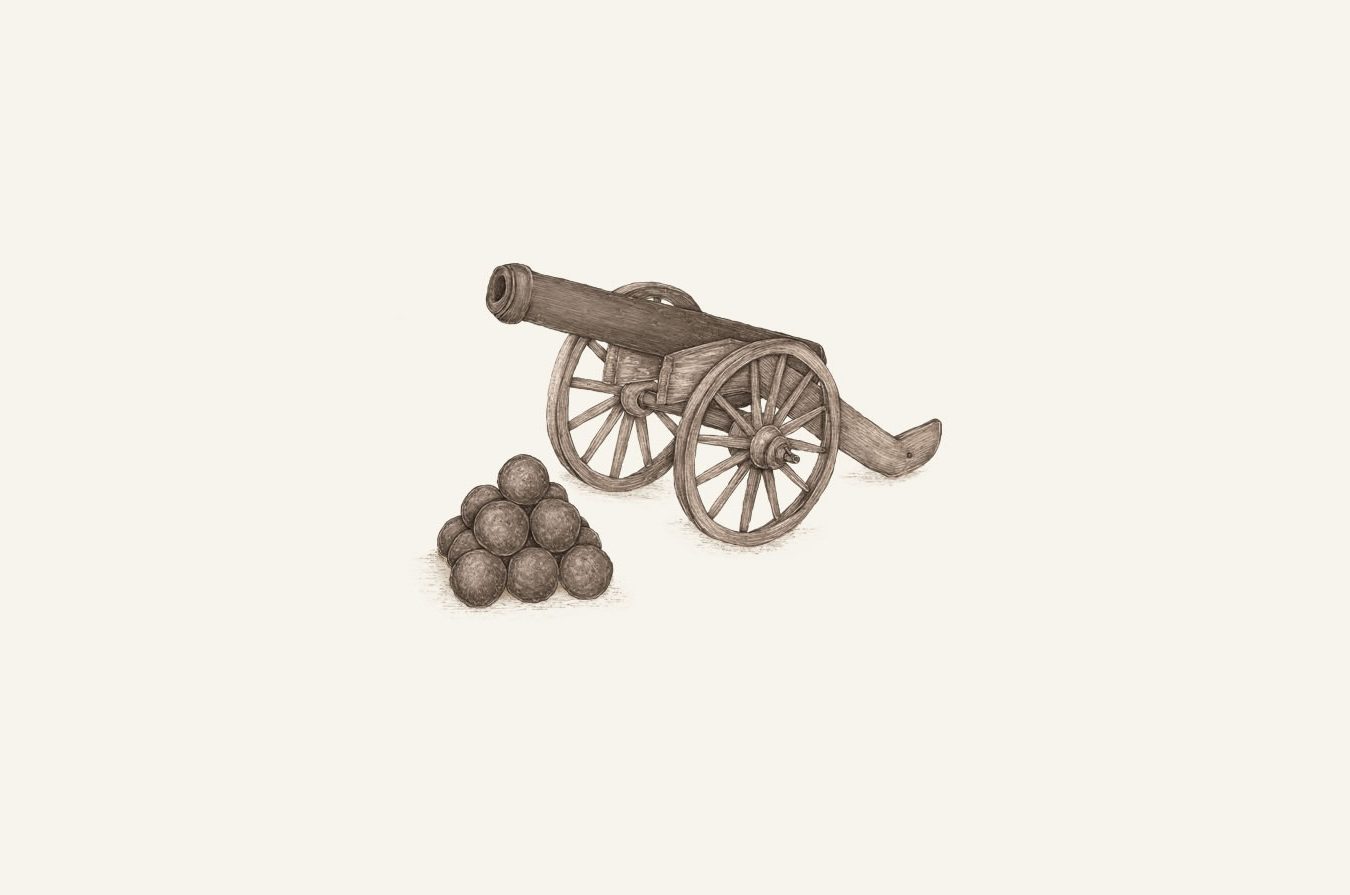 illustration of a Civil War cannon.